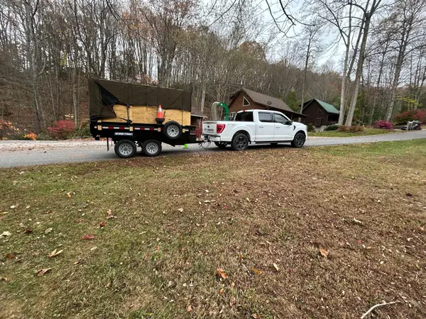 Yard cleared of fall leaves